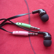 笔记本台式双插头电脑耳机带麦可语音调音量入耳面条线2m长线