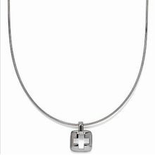 Bank of New artículos de moda especial de comercio [A-] de plata de Tiffany collar de cruz vacía Shegu