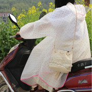 韩国电动车雨衣半透明单人时尚，波点雨衣女韩国有(韩国有)袖款户外步行雨衣