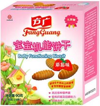 裸价促销 方广饼干 宝宝辅食机能饼干（草莓味）90克 含木糖醇