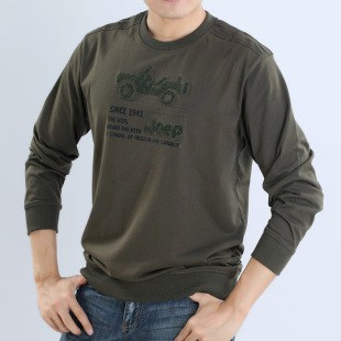  特价！JEEP/吉普 春季新品男士打底衫 专柜正品圆领长袖T恤96#