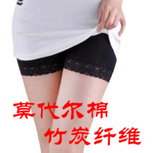 夏季女蕾丝花边短裤热裤打底短裤子安全裤竹炭纤维打底裤莫代尔棉