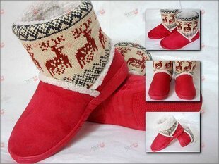 冲双冠4色 外贸多彩麂皮绒毛线家居保暖靴/雪地靴●加厚底