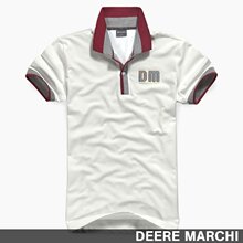 【5折】DEERE MARCHI简约LOGO镶嵌纯棉翻领polo衫 ZO-009白