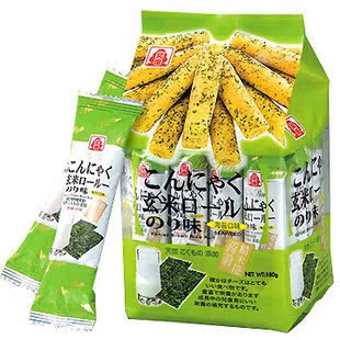  台湾进口零食北田玄米口糙米卷海苔味160(195)g 儿童爱吃膨化食品