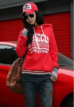 淘宝网小西同学专柜--2012新款韩销个性时尚印花套手指连帽卫衣 红色