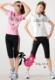 夏季热卖阿迪达斯/ADIDAS翻领短袖棉质T恤女款运动服套装 6442