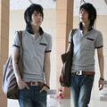 2010夏装新款韩版潮流时尚POLO衫修身短袖POLO衫男士彩色罗口