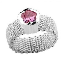 Tiffany nuevo anillo de Tiffany comercio de la joyería, el anillo de red de ciruela - de color rosa