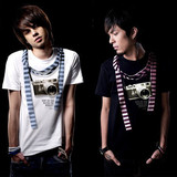 五月天阿信告别纯真STAY REAL 围巾<span class=H>相机</span>FAKE PAINT短袖TEE