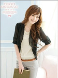 S3032韩版女装2010新款休闲双层波浪后绑雪纺罩衫特价实拍
