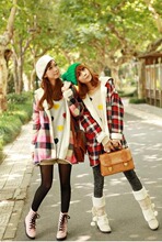 小西同学专柜--2012新款韩版时尚潮流淑女格子棉衣加厚百搭外套