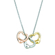 Tiffany项链 925银三色玲珑心项链