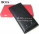 G.16 BOSS专柜货竖款二折黑色真皮长款皮夹P10122