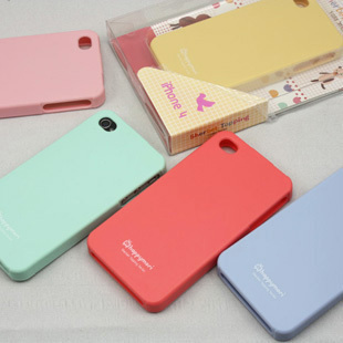 韩国happymori iPhone 4 4s 粉嫩糖果色 外壳 手机套 软壳保护套