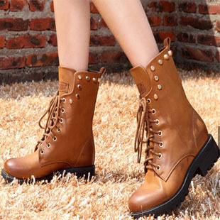 2加绒真皮英伦马丁靴...