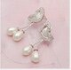 可爱闪钻蝴蝶珍珠耳坠