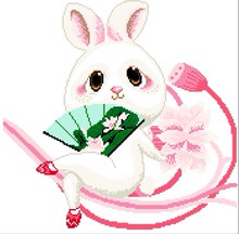 2011年2月重绘十字绣电子图纸/赠线量 源文件批发 兔美人