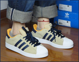 新款Adidas三叶草SUPERSTAR 沙黄翻毛皮 复古贝壳头板鞋 休闲男鞋
