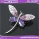 施华洛世奇_新光饰品 银班版紫色满钻蜻蜓 胸针、胸花