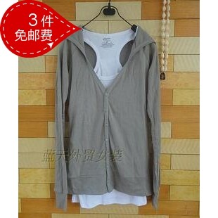 2011新款女装 Etam/艾格外贸 纯棉带帽长袖针织开衫小外套
