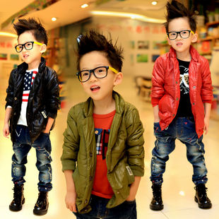  新款秋冬装韩版儿童童装男童外套 休闲薄棉衣棉服棉袄Y12578