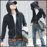 亏本价特DIOR HOMME 09官方新款单拉练带帽简洁黑色卫衣W05 P40