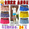 2012夏装新款潮大码牛仔短裤韩版糖果色短裤彩色短裤彩色热裤女夏