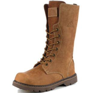  高筒男靴骑士靴潮流工装靴牛仔靴户外靴系带真皮男鞋马靴雪地靴86