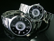 2011 de acero inoxidable nuevos relojes de ruedas personalizada par de mesa