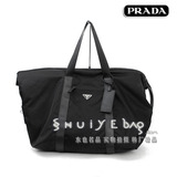 超人气『水也』冲冠实拍 专柜PRADA普拉达中性超大挎包购物袋试背