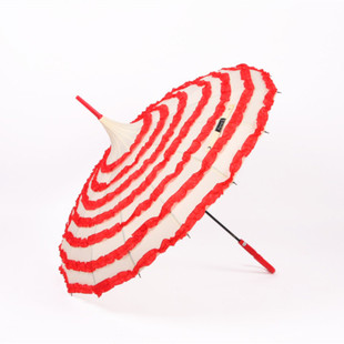 长柄韩国公主伞16骨创意遮阳伞蕾丝宝塔花边雨伞可爱蛋糕晴雨伞