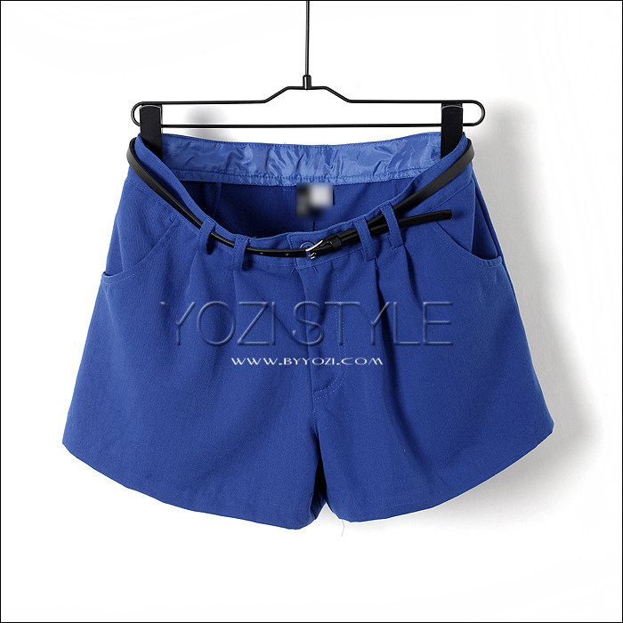 T932柚子美衣春夏新品2012韩版时尚糖果色宽松短裤女裤热裤裤子