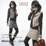 雅尼拉女装品牌2010春装最新款热卖爆款韩版马甲两件套装套裙1032