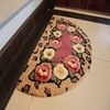 紫薇玫瑰花防滑进门地垫，蹭脚垫半圆小地毯，门厅入户门口门垫垫子
