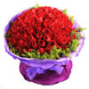 99朵红玫瑰花束送小熊 实体花店送花 上海鲜花速递同城七夕情人节
