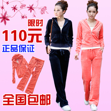 2012新款时尚韩版天鹅绒卫衣套装 修身运动休闲套装 女款 春装