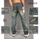 压皱韩版男装牛仔裤康伯隆702#
