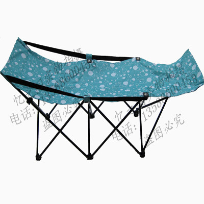 皇冠特价 （印花）双层加厚面料折叠床/沙滩床/午休床/行军床