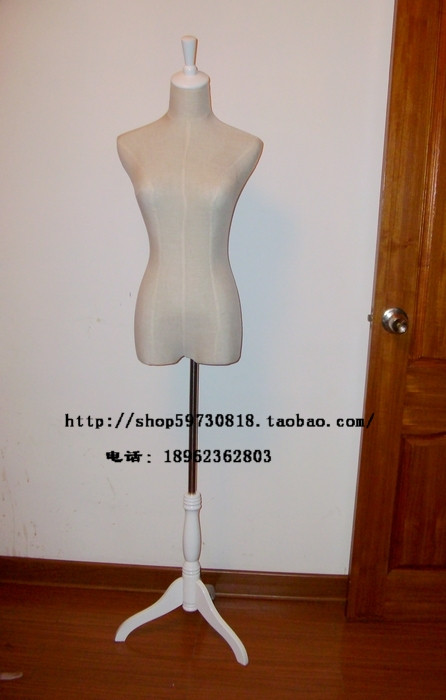 服装模特道具 半身模特 ******** 白色木盖木脚半身模特