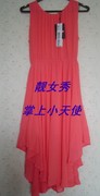 艾AG格夏款桔红色雪纺连衣裙140122136