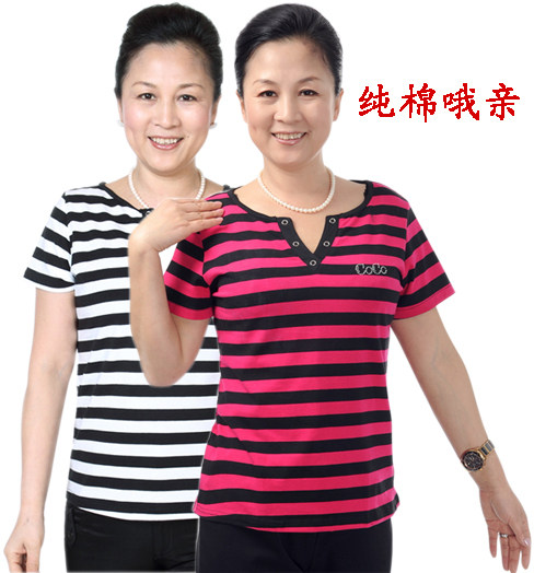 母亲节礼物妈妈装 夏装全<span class=H>棉</span>短袖T恤<span class=H>中</span>年女装 夏装<span class=H>中</span><span class=H>老年</span>夏季<span class=H>服装</span>
