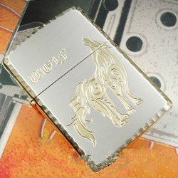 ㊣皇冠信誉★专柜正品Zippo打火机★盔甲金狼