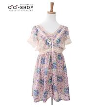 CICI-SHOP 仙!日本dazzlin7月VIVI田园碎花裙蕾丝连衣裙05A019