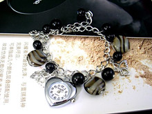 Cristal Negro de moda reloj pulsera [50701] Señora decorativos