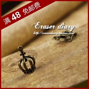  DIY饰品材料配件 复古手工散珠 古青铜 20*12 半边皇冠142#-C