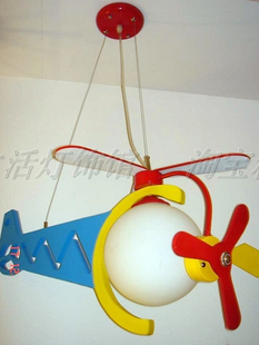 Double Crown] cartoon light children lamp wood art toys children's lamp lamps P105 wooden small aircraft 4