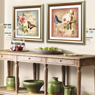 美式乡村客厅有框画现代装饰画新古典后现代油画肌理欧式田园0374