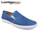 淘品牌〓Luckigo乐行仕㊣海洋风超软头层皮透气休闲鞋/<span class=H>男鞋</span>