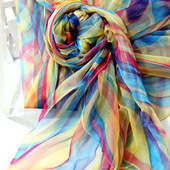 包邮 elegant new spring and summer of 2012 Korean Hyun rainbow silk scarf mulberry silk towel scarf sun beach towel